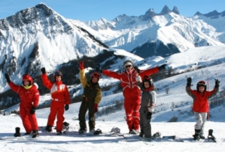  Snowboard con la escuela de esquí